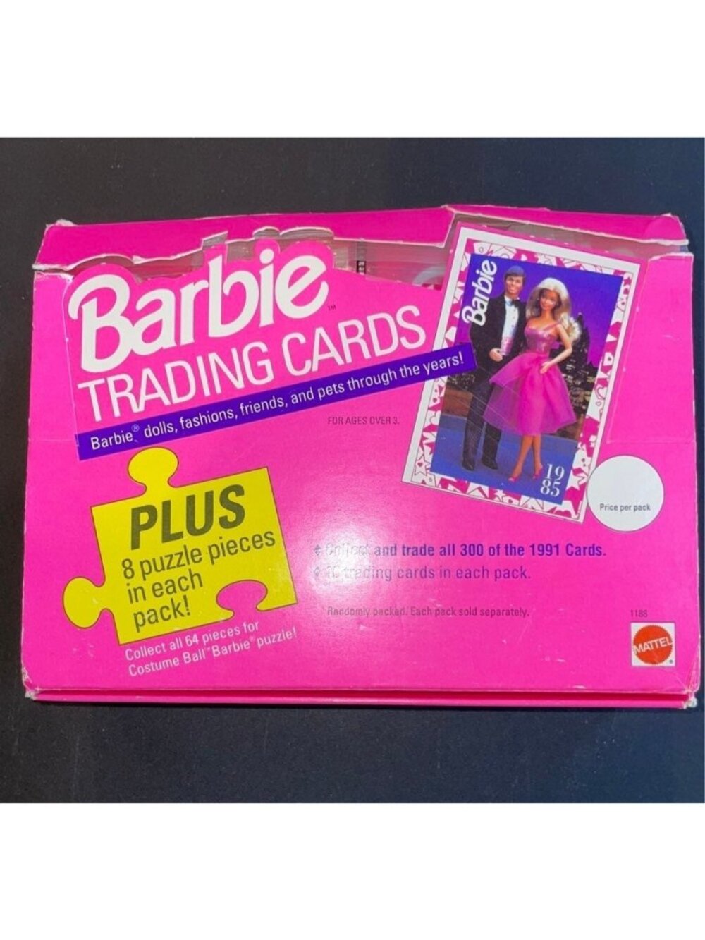 Barbie 1991 Trading Cards With Puzzle Pieces - 10 Cards & 8 Puzzle Pieces Per Pa